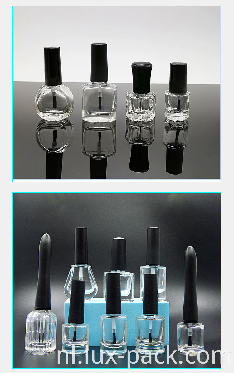 10 ml 12 ml 15 ml heldere lege nagellakfles plat vierkante nagellakfles met dop